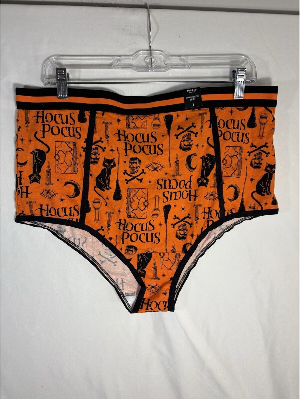 Torrid x Disney Hocus Pocus Panty Size 2 High Waist Brief Halloween Orange NWT